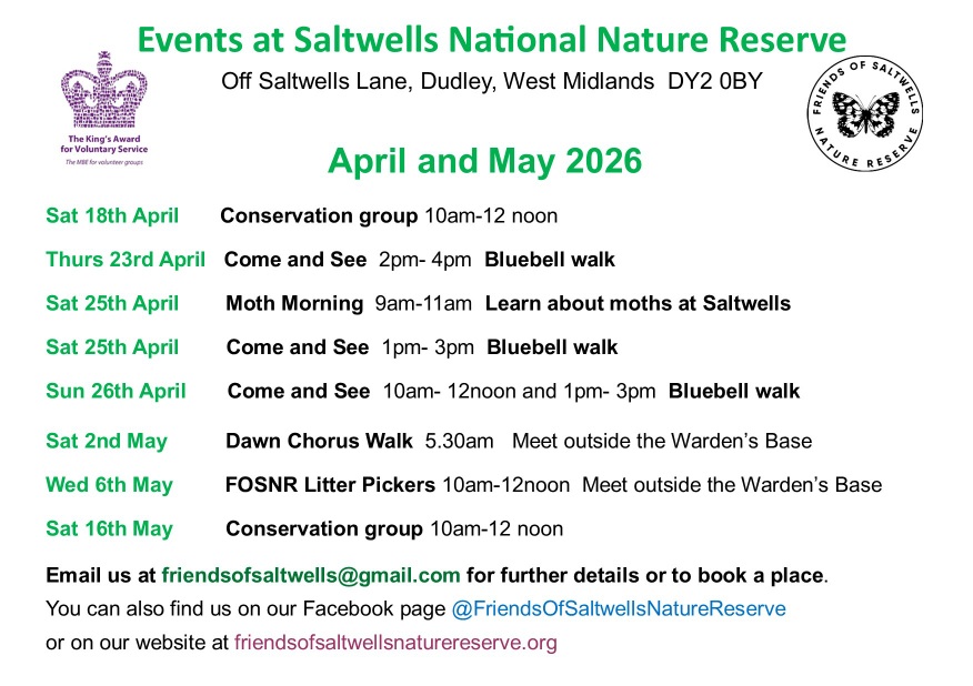Friends of Saltwells Nature Reserve - Events April and May 2026